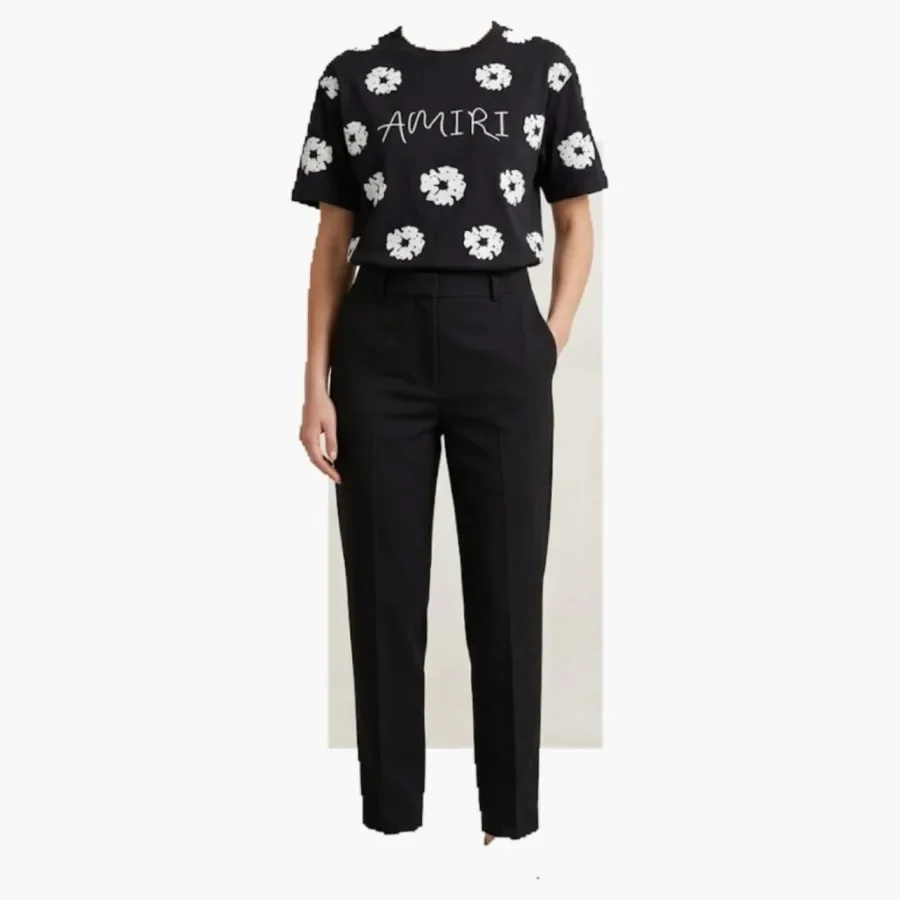 Black Daisy Print Tee wholesale ladies clothing