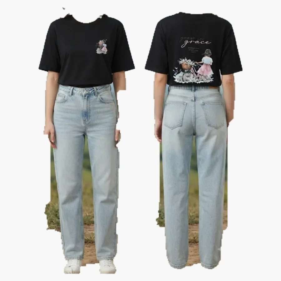 Black Grace Front/Back DTF Tee wholesale ladies clothing