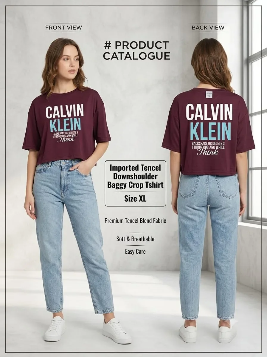 Calvin Klein Graphic T-Shirt — Wine XL wholesale