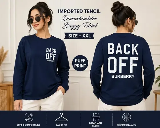 Back Off Burberry Graphic T-Shirt — Navy wholesale